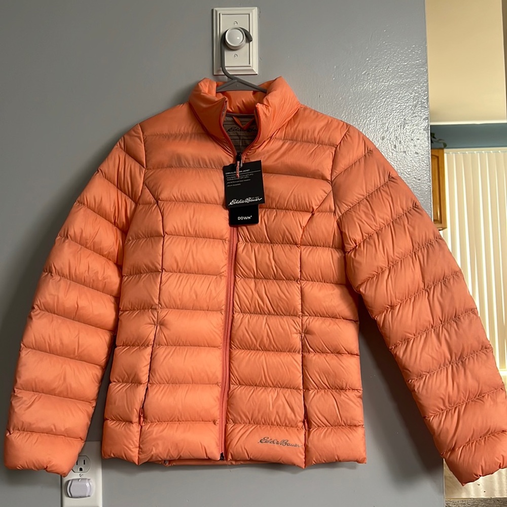 Eddie Bauer cirruslite Down Jacket, xs in size, new with tag. Coral color